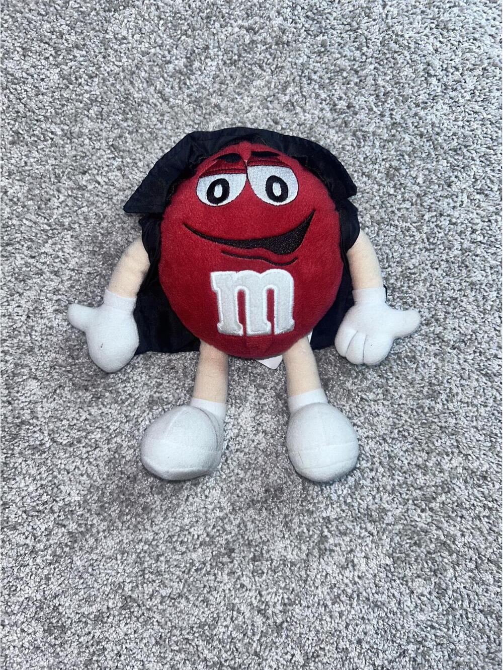 M&M's Red Character Plush Doll with Black Cape